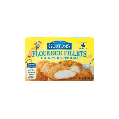 Gorton’s Crispy Battered Fish Fillets, Wild Caught Flounder, Frozen Perspective: back