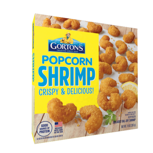Gorton’s Popcorn Shrimp, Whole Tail-Off Shrimp, Breaded with Crunchy Panko Breadcrumbs, Frozen Perspective: back