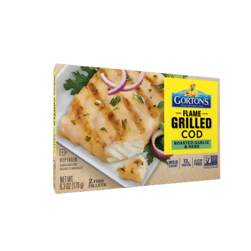 Gorton's® Natural Catch Roasted Garlic & Herb Grilled Cod Fillets Perspective: back