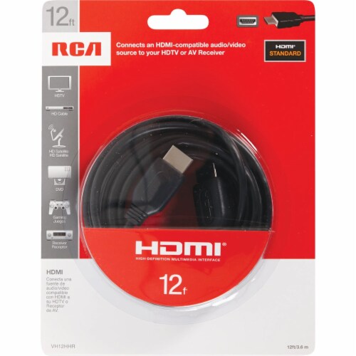 RCA 12 Ft. Black Standard HDMI Cable VH12HHR Perspective: back