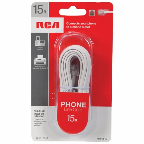 RCA 15 Ft. White Phone Cord TP231WHR Perspective: back