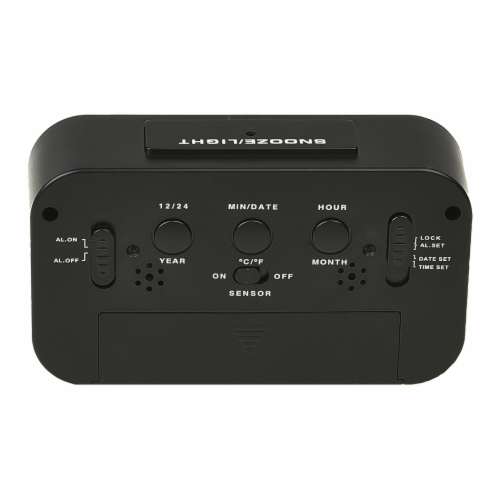 RCA Portable Alarm Clock - Black Perspective: back