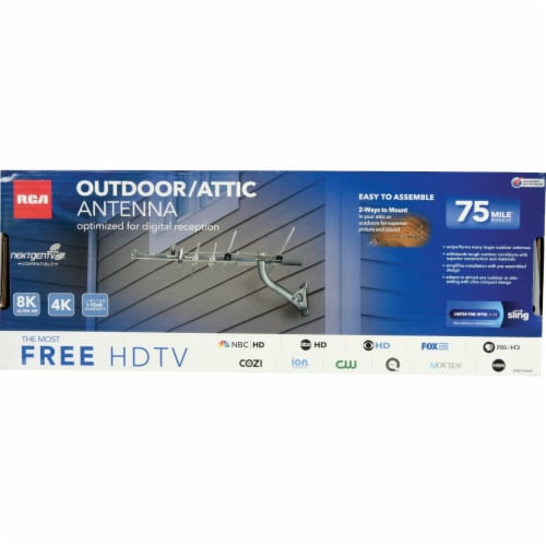 RCA Local HD, Digital & Analog TV Metallic Outdoor Antenna ANT754E Perspective: back