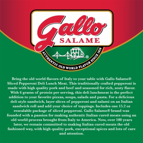 Gallo Salame® Sliced Pepperoni Deli Lunch Meat Perspective: back