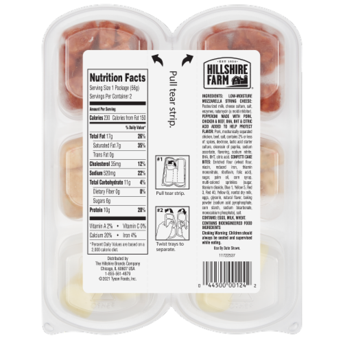 Hillshire Farm® SNACKED! Pepperoni and Mozzarella Cheese with Confetti Cake Bites Perspective: back