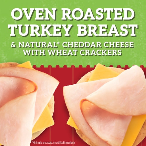 Hillshire Farm® Oven Roasted Trukey Breast Natural Cheddar Cheese and Wheat Cracker Snack Kit Perspective: back