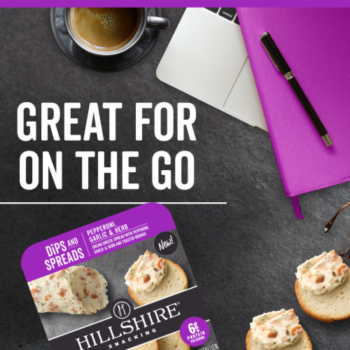 Hillshire® Snacking Dips and Spreads Pepperoni Garlic & Herb Perspective: back