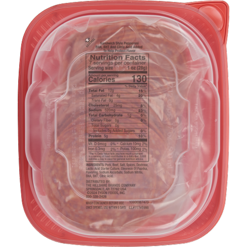 Hillshire Farm Sandwich Style Pepperoni Perspective: back