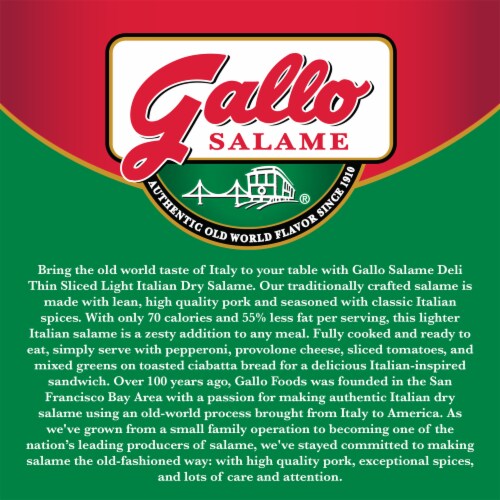 Gallo® Salame Deli Thin Sliced Light Italian Dry Salami Perspective: back