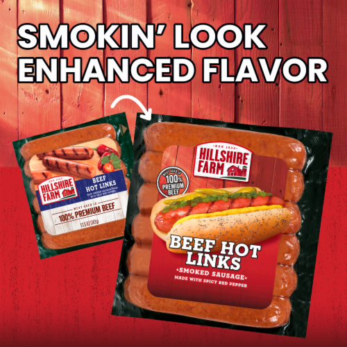 Hillshire Farm Beef Hot Links Smoked Sausage with Spicy Red Pepper Perspective: back