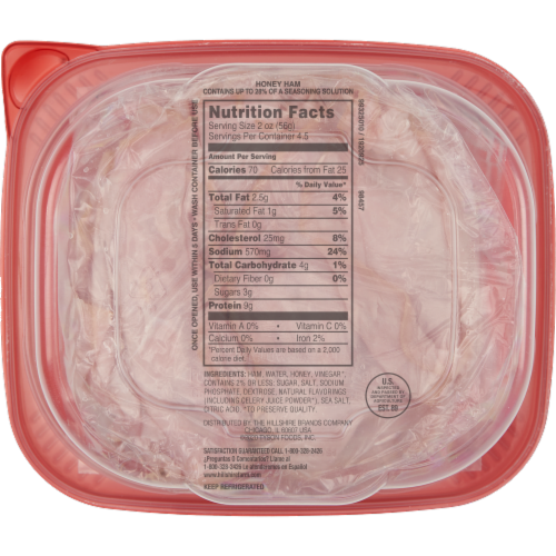 Hillshire Farm® Ultra Thin Sliced Honey Ham Deli Meat Perspective: back