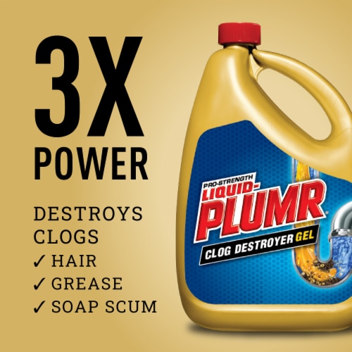 Liquid-Plumr Pro-Strength Clog Destroyer Gel with PipeGuard Liquid Drain Cleaner Perspective: back