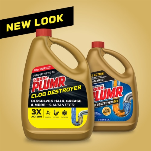 Liquid-Plumr Pro-Strength Clog Destroyer, Liquid Drain Cleaner Perspective: back