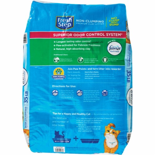 Fresh Step 35 Lb. Non-Clumping Cat Litter with Febreze 02030 Perspective: back