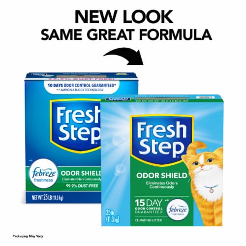 Fresh Step Odor Shield Clumping Litter and Cat Litter Odor Eliminator Perspective: back
