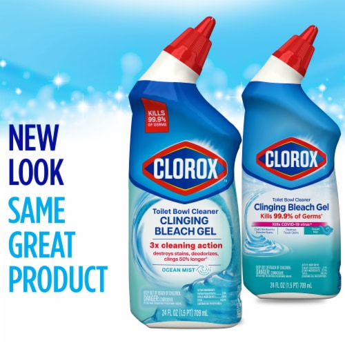 Clorox Toilet Bowl Cleaner Ocean Mist Clinging Bleach Gel