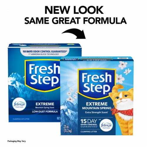 Fresh Step Extreme Mountain Spring Scented Litter with Febreze Clumping Cat Litter Perspective: back