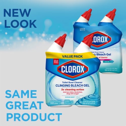 Clorox Ocean Mist Clinging Bleach Gel Toilet Bowl Cleaner Perspective: back
