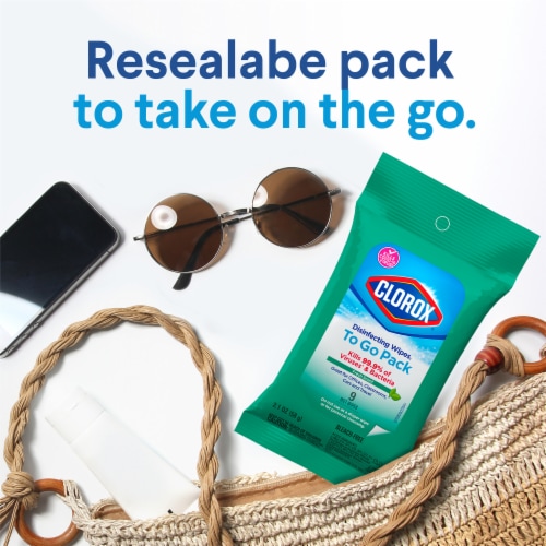 Clorox On the Go Crisp Lemon Disinfecting Wipes Perspective: back