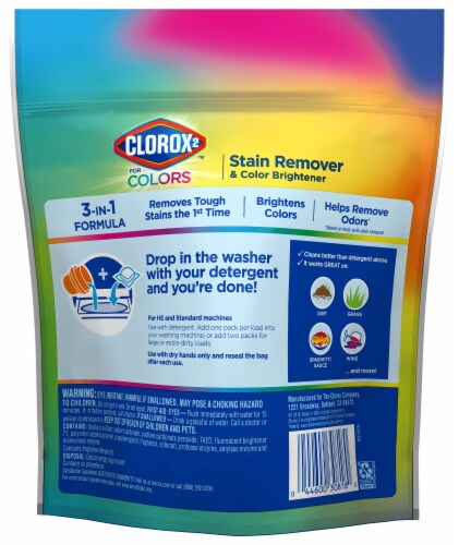 Clorox 2 Stain Remover & Color Booster Packs Perspective: back
