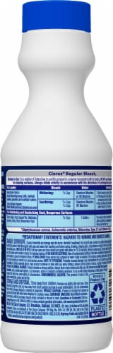 Clorox Regular Concentrated Bleach Liquid Perspective: back