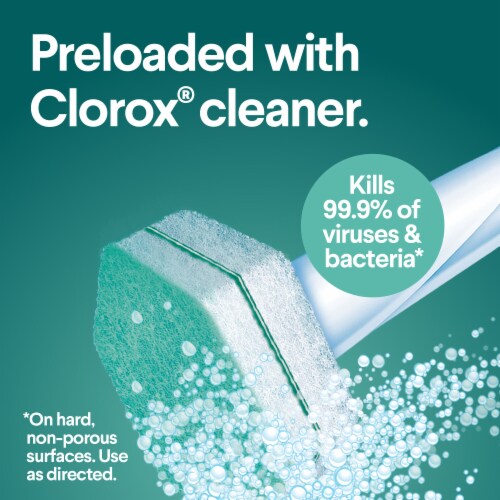 Clorox ToiletWand Rainforest Rush Disinfecting Scrubbing Pads Toilet Cleaning Refills Perspective: back