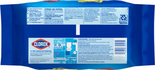 Clorox® Easy to Pull Crisp Lemon Disinfecting Wipes Perspective: back