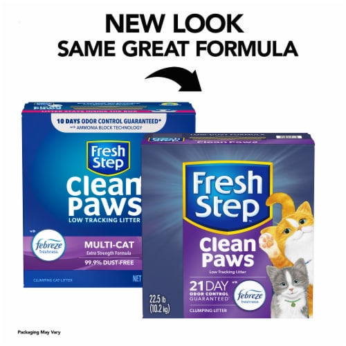 Fresh Step Clean Paws Multi-Cat Scented Litter with Febreze Clumping Cat Litter Perspective: back