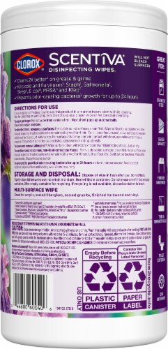 Clorox® Scentiva® Tuscan Lavender & Jasmine™ Disinfecting Wipes Perspective: back