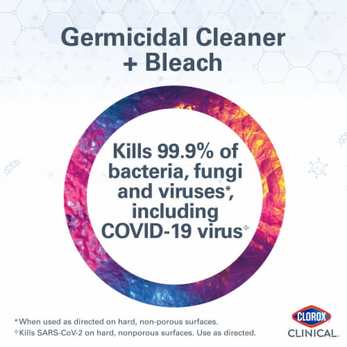 Clorox Clinical Germicidal Cleaner + Bleach Hospital Disinfectant Perspective: back