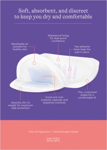 Lansinoh Stay Dry Disposable Nursing Pads Perspective: back