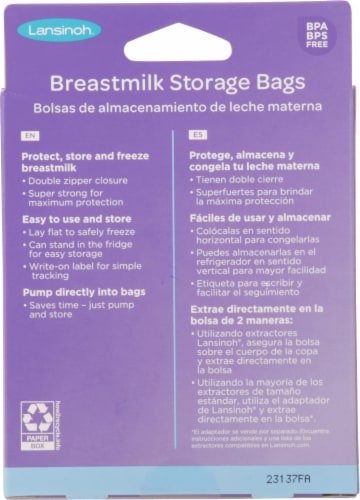 Lansinoh® Breast Milk Storage Bags Perspective: back