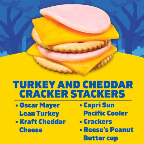 Lunchables Turkey & Cheddar Cracker Stackers with Capri Sun Drink & Reese's Cup Kids Lunch Meal Kit Perspective: back