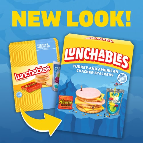 Lunchables Turkey & American Cracker Stackers with Capri Sun Drink & Reese's Cup Kids Lunch Meal Kit Perspective: back