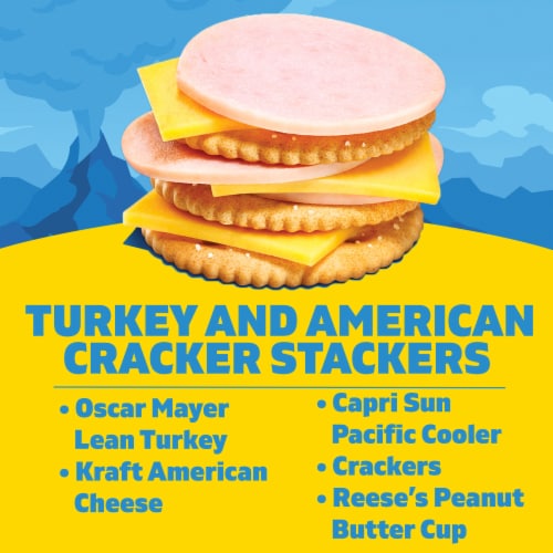 Lunchables Turkey & American Cracker Stackers with Capri Sun Drink & Reese's Cup Kids Lunch Meal Kit Perspective: back