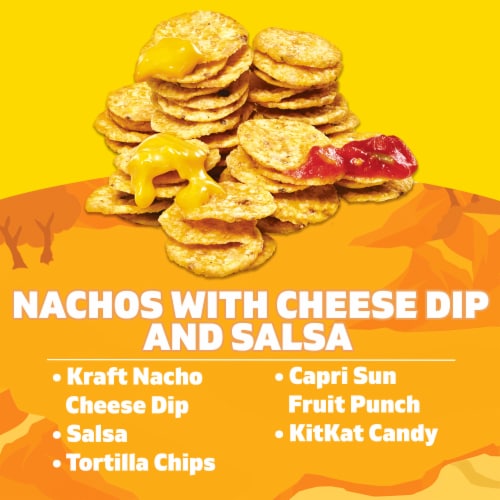 Lunchables Nachos Cheese & Salsa with Capri Sun Drink & Kit Kat Candy Bar Kids Lunch Meal Kit Perspective: back