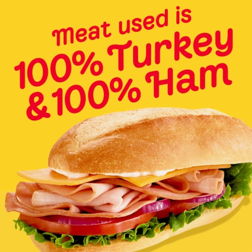 Oscar Mayer Sub Kit with Smoked Ham & Smoked Turkey Breast Sliced Deli Lunch Meats Variety Pack Perspective: back