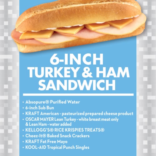 Lunchables Uploaded 6-Inch Turkey Ham & Cheese Sub Sandwich Meal Kit Perspective: back