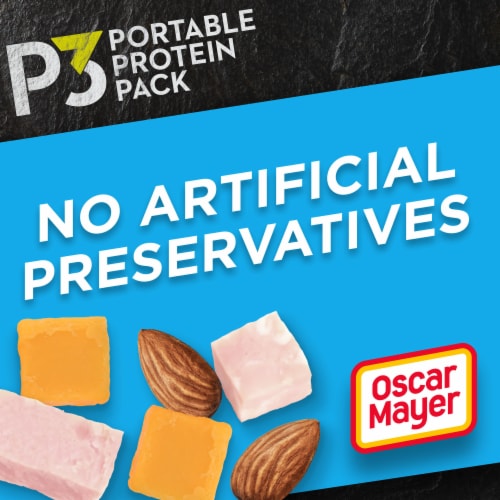 P3 Portable Protein Snack Pack with Ham Almonds & Cheddar Cheese Perspective: back