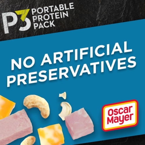P3 Portable Protein Snack Pack with Ham Cashews & Colby Jack Cheese Perspective: back