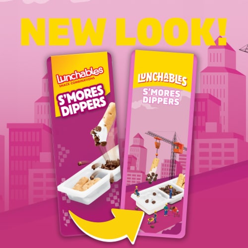 Lunchables S'mores Dippers with Graham Sticks Chocolate Chips & Marshmallow Creme Snack Pack Perspective: back