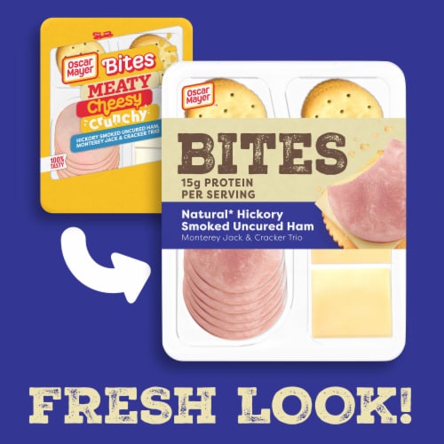 Oscar Mayer Natural Meat & Cheese Snack Plate with Uncured Hickory Smoked Ham Jack Cheese & Crackers Perspective: back