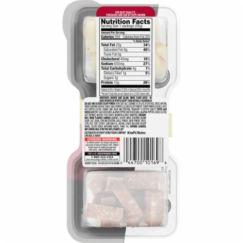P3 Bold Portable Portein Snack Pack with Uncured Hard Salami Pepper Jack Cheese & Smoked Almonds Perspective: back