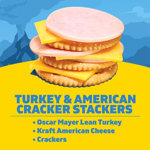 Lunchables Turkey and American Cracker Stackers Snack Kit, Pack Perspective: back