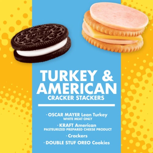 Lunchables Turkey & American Cheese Cracker Stackers Snack Kit with Chocolate Sandwich Cookies Perspective: back
