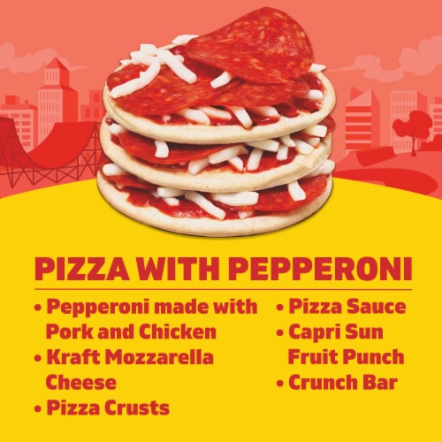 Lunchables Pepperoni Pizza with Capri Sun Drink & Crunch Candy Bar Kids Lunch Meal Kit Perspective: back