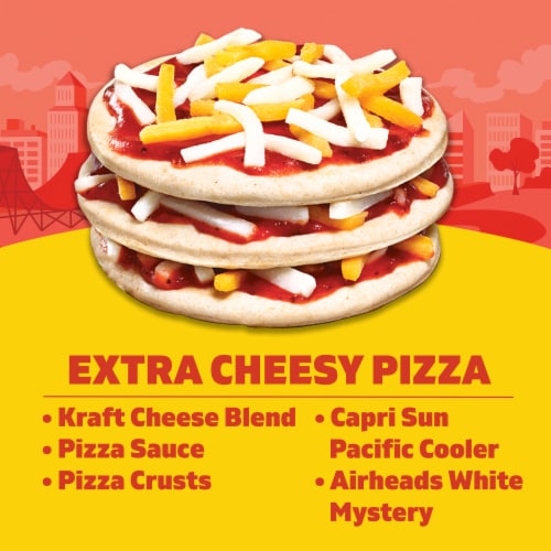 Lunchables Extra Cheese Pizza with Capri Sun Drink & Airheads Candy Kids Lunch Meal Kit Perspective: back