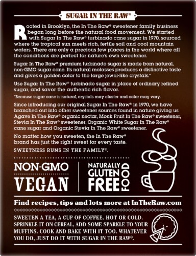 Sugar in the Raw® Turbinado Cane Sugar Perspective: back