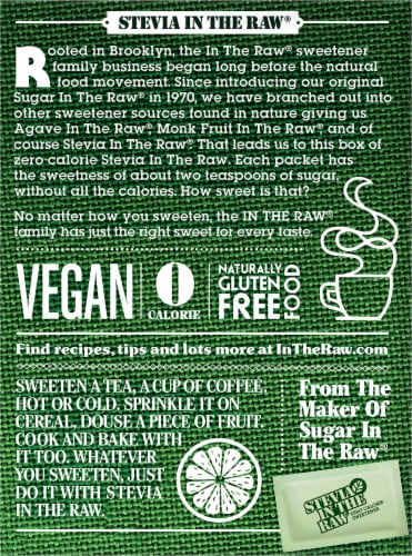 Stevia In The Raw® Zero Calorie Sweetener Packets Perspective: back