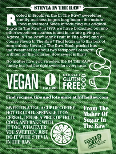 Stevia In The Raw® Zero Calorie Sweetener Packets Perspective: back